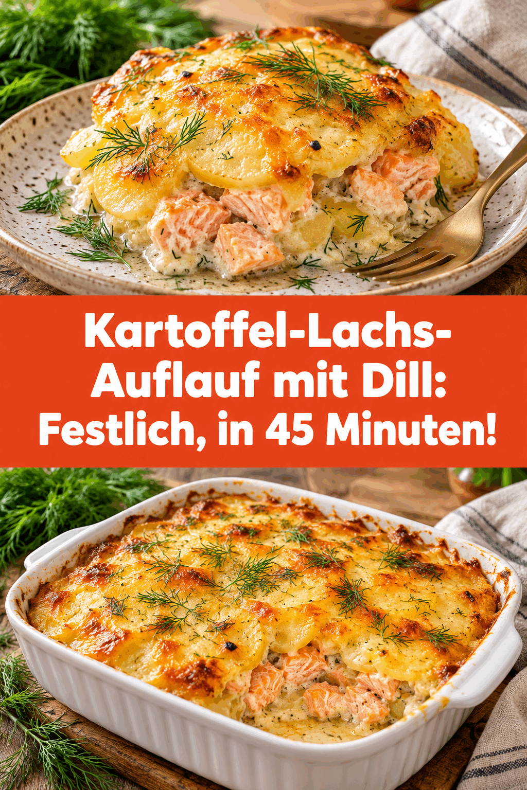 Kartoffel-Lachs-Auflauf mit Dill: Festlich, in 45 Minuten!