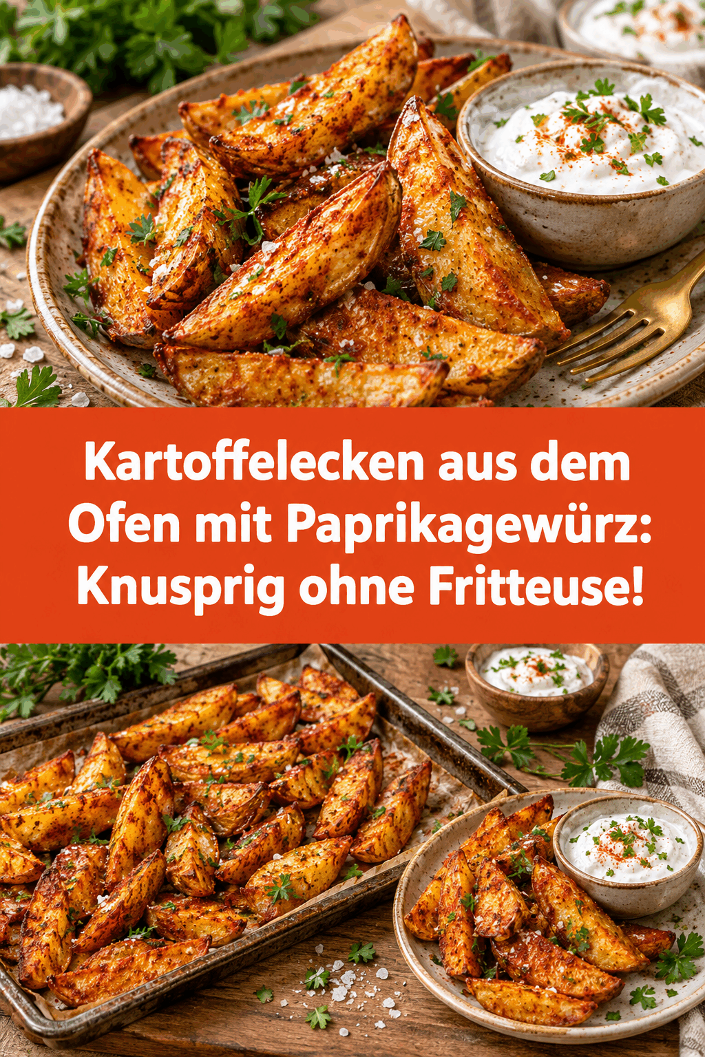 Kartoffelecken aus dem Ofen mit Paprikagewürz: Knusprig ohne Fritteuse!