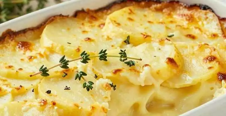 Kartoffelgratin wie bei Oma: Cremig, mit 1 kg Kartoffeln und Sahne!
