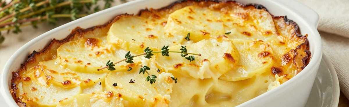 Kartoffelgratin wie bei Oma: Cremig, mit 1 kg Kartoffeln und Sahne!