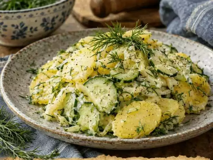 Kartoffel-Gurken-Salat mit Dill – perfekt zum Vorkochen für die ganze Woche