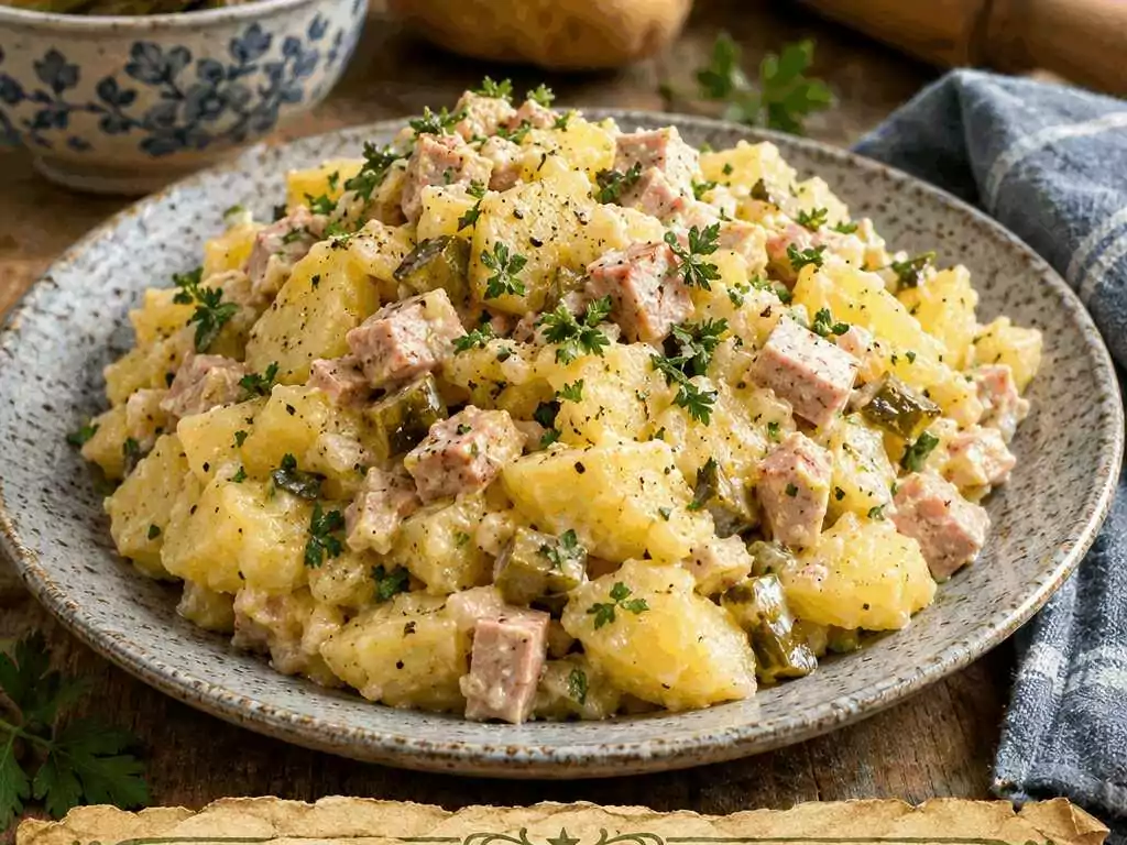 Kartoffelsalat mit Fleischwurst-Würfeln: das Lieblingsrezept der ganzen Familie