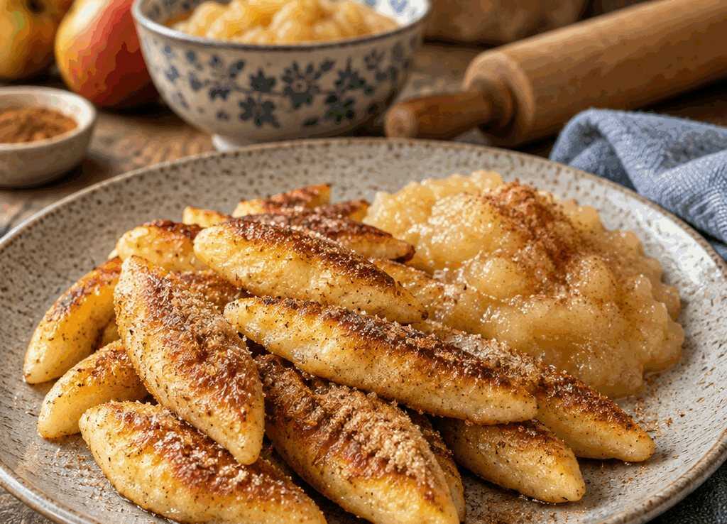 Kartoffel-Schupfnudeln mit Apfelmus und Zimt: das schnelle Abendessen für stressige Tage