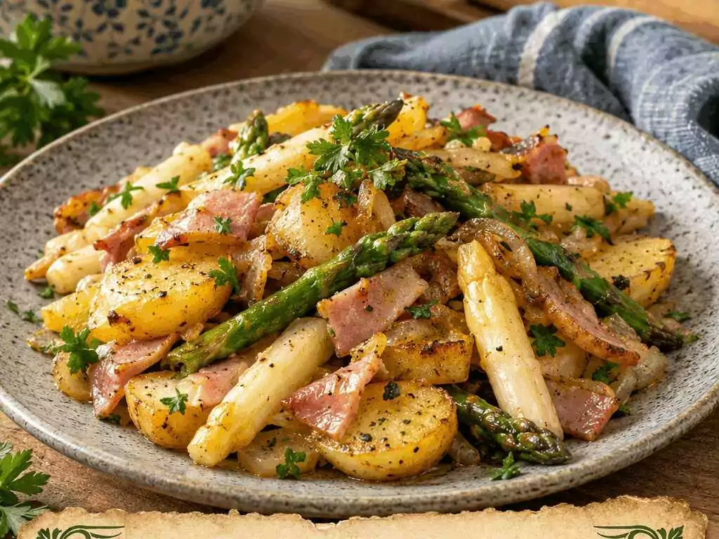 Kartoffel-Spargel-Pfanne mit Schinken – das Beilagen-Rezept, nach dem alle fragen