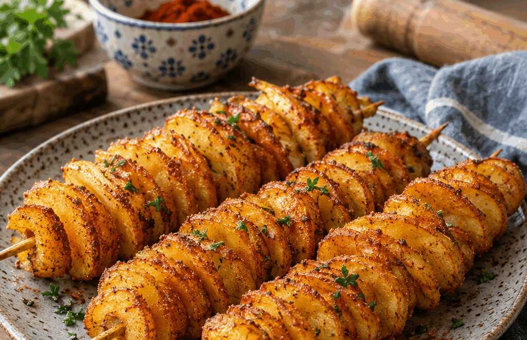 Kartoffelspiralen am Spieß wie vom Jahrmarkt – Kinder lieben dieses Rezept