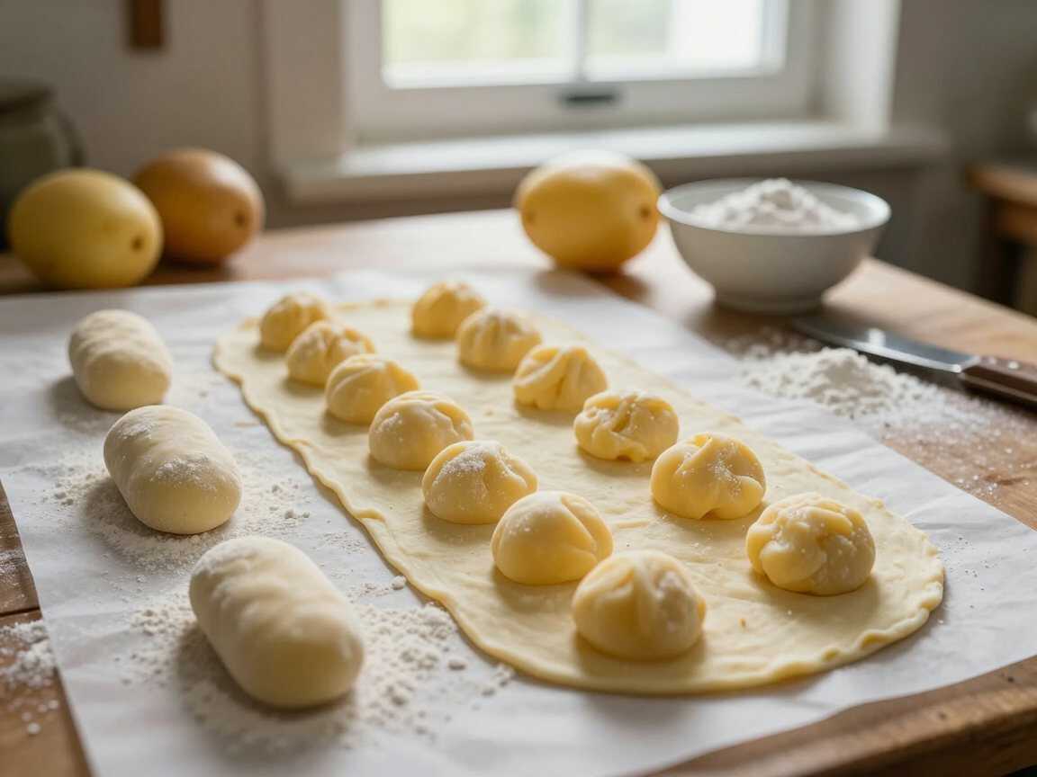 Kartoffelteig-Grundrezept für Klöße, Schupfnudeln und mehr – Kinder lieben dieses Rezept – während der Zubereitung