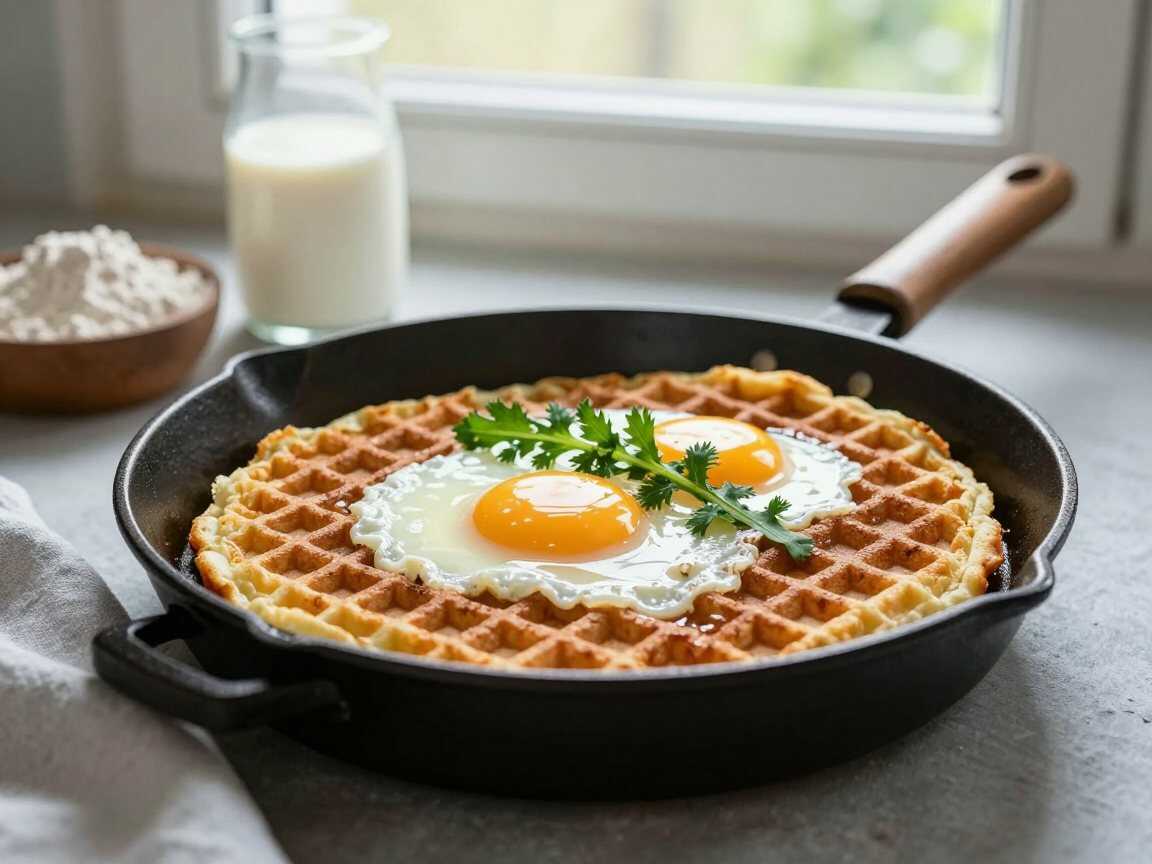 Kartoffelwaffeln herzhaft mit Schnittlauch – die ganze Familie ist begeistert – während der Zubereitung
