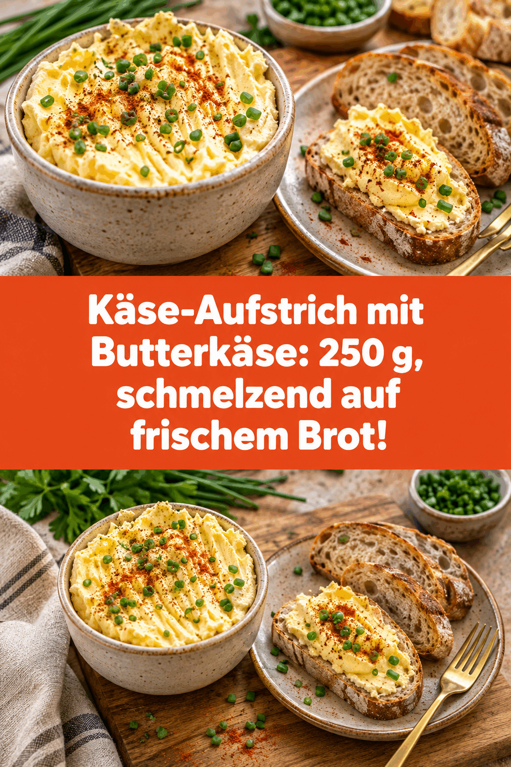 Käse-Aufstrich mit Butterkäse: 250 g, schmelzend auf frischem Brot!