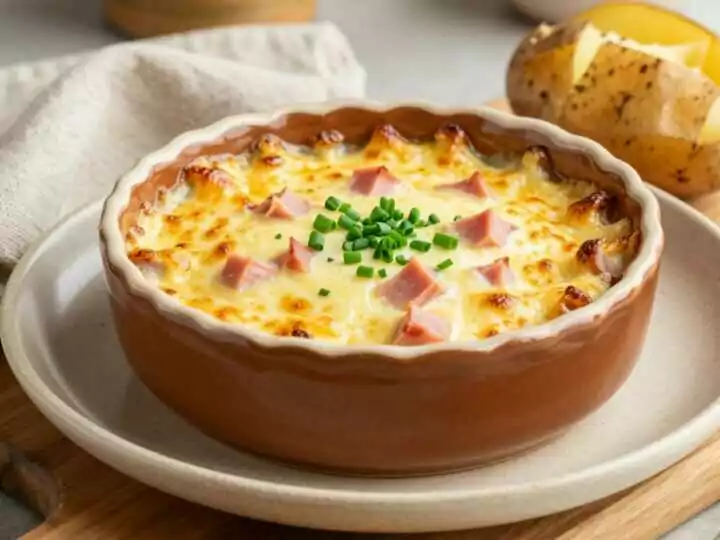Käse-Schinken-Dip warm serviert: 400 g, für die Ofenkartoffel!