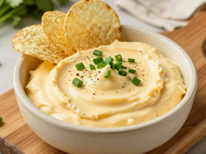 Käse-Zwiebel-Dip für Chips: 400 g, würzig für den Fernsehabend!