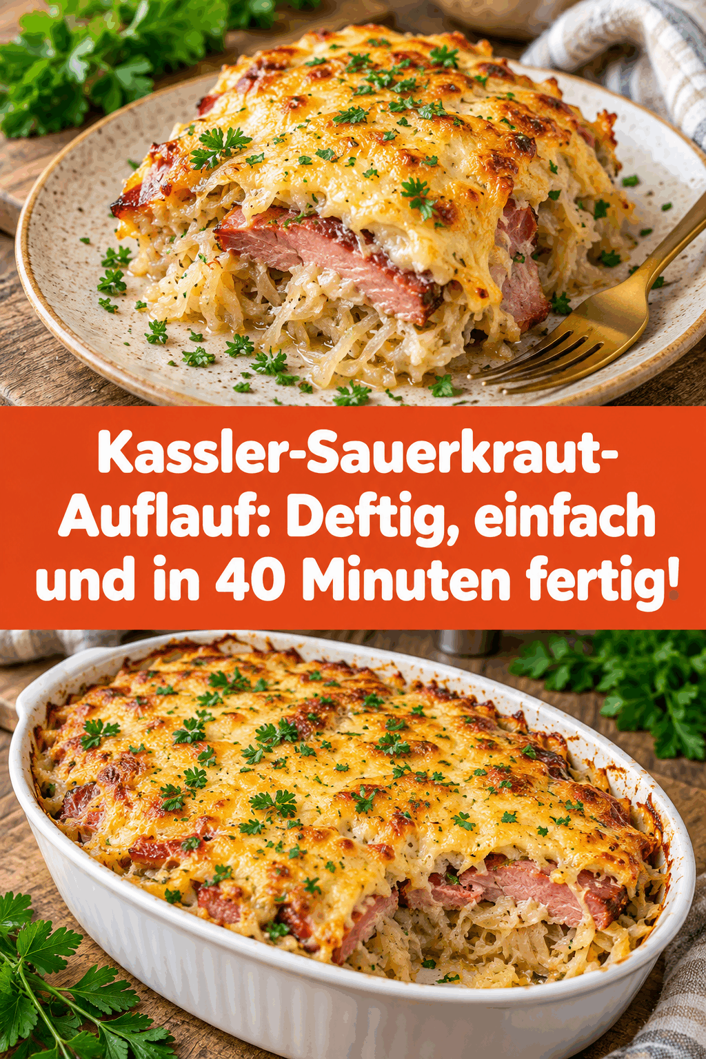 Kassler-Sauerkraut-Auflauf: Deftig, einfach und in 40 Minuten fertig!