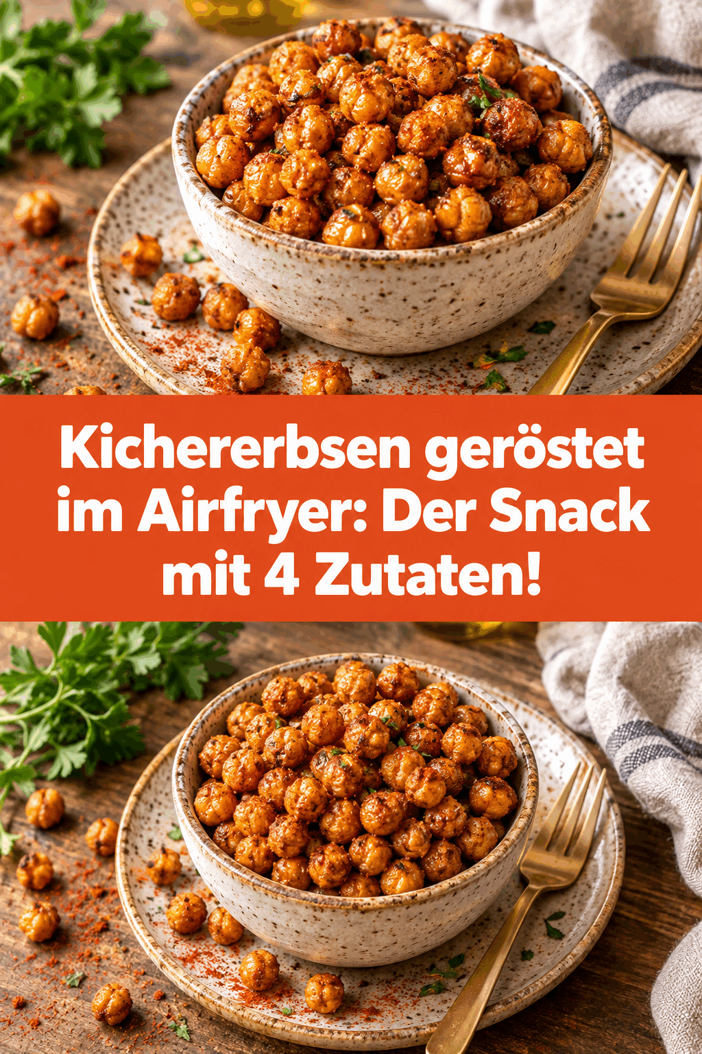 Kichererbsen geröstet im Airfryer: Der Snack mit 4 Zutaten!