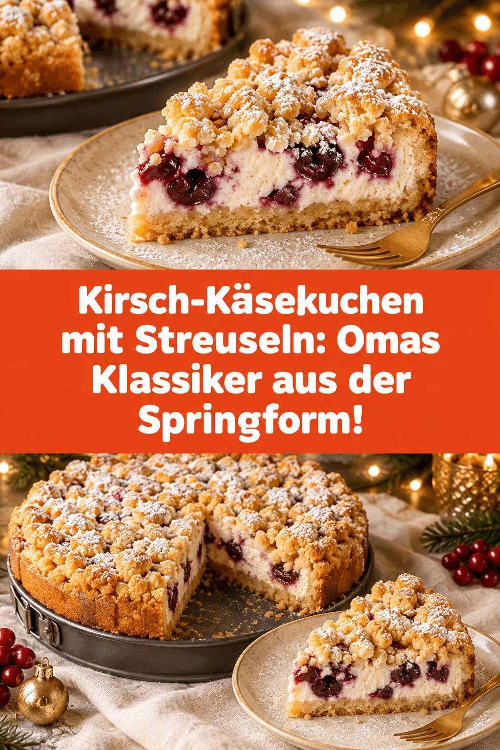 Kirsch-Käsekuchen mit Streuseln: Omas Klassiker aus der Springform!