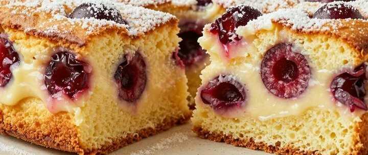 Kirsch-Schmand-Kuchen vom Blech: Der 5-Zutaten-Kuchen!