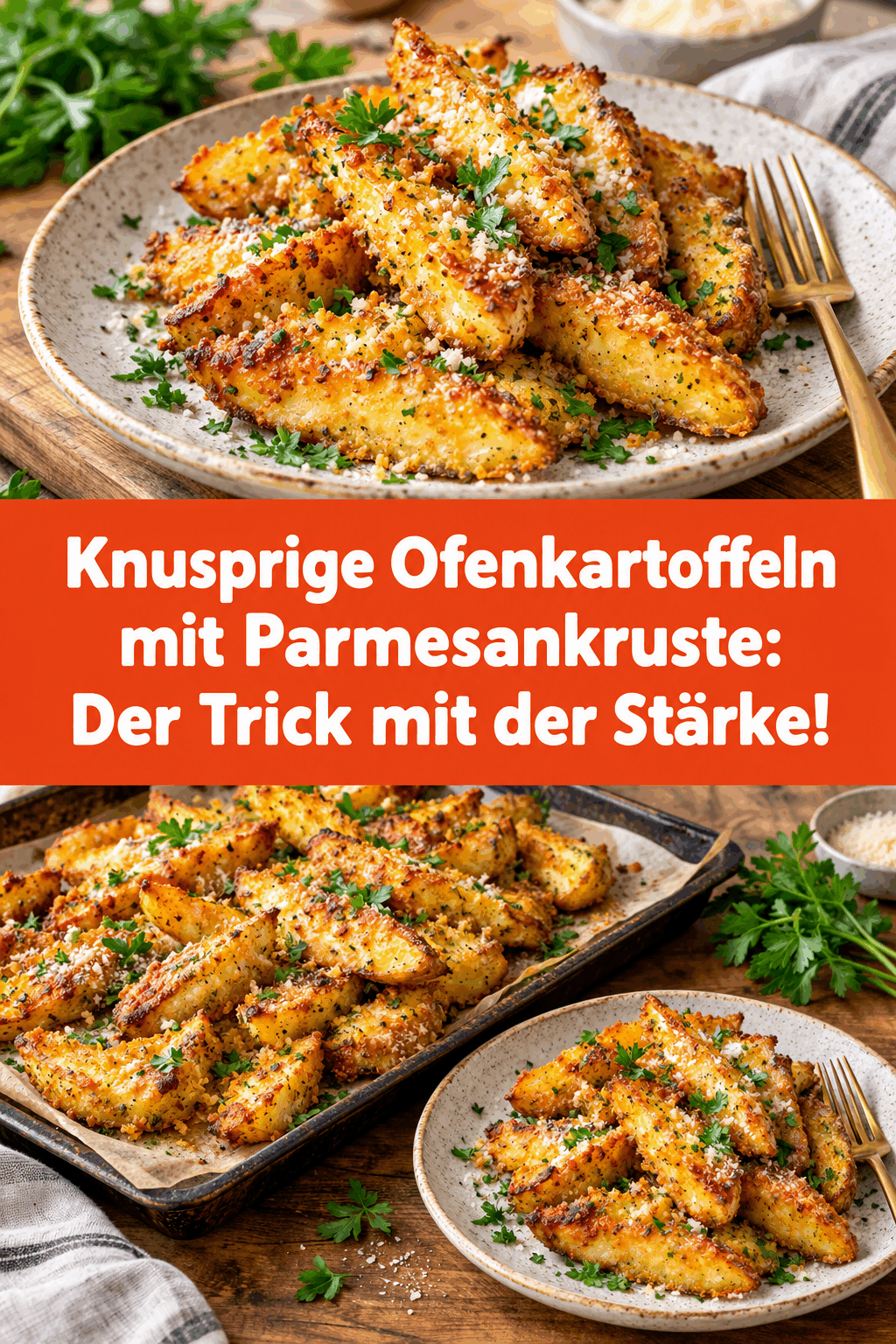 Knusprige Ofenkartoffeln mit Parmesankruste: Der Trick mit der Stärke!