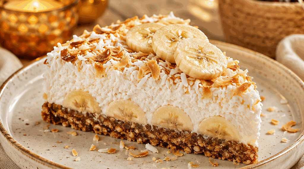 Köstliche Kokos-Bananen-Torta: Zuckerfrei & ohne Backen! – so sieht es fertig aus