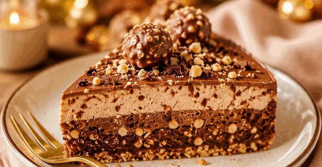 Köstlicher Ferrero-Kuchen: Ganz ohne Backen genießen! – so sieht es fertig aus