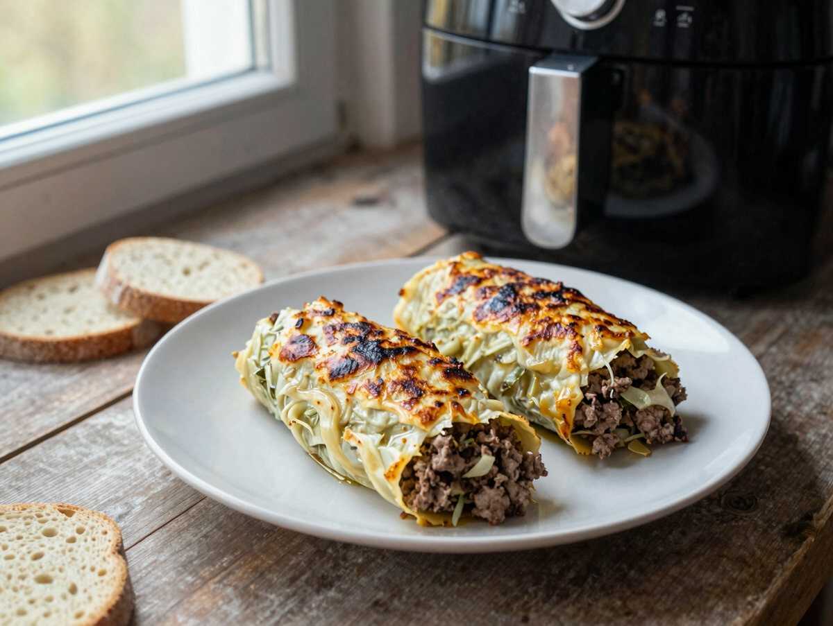 Kohlrouladen angebraten im Airfryer, der Geheimtipp für deine Küche – während der Zubereitung