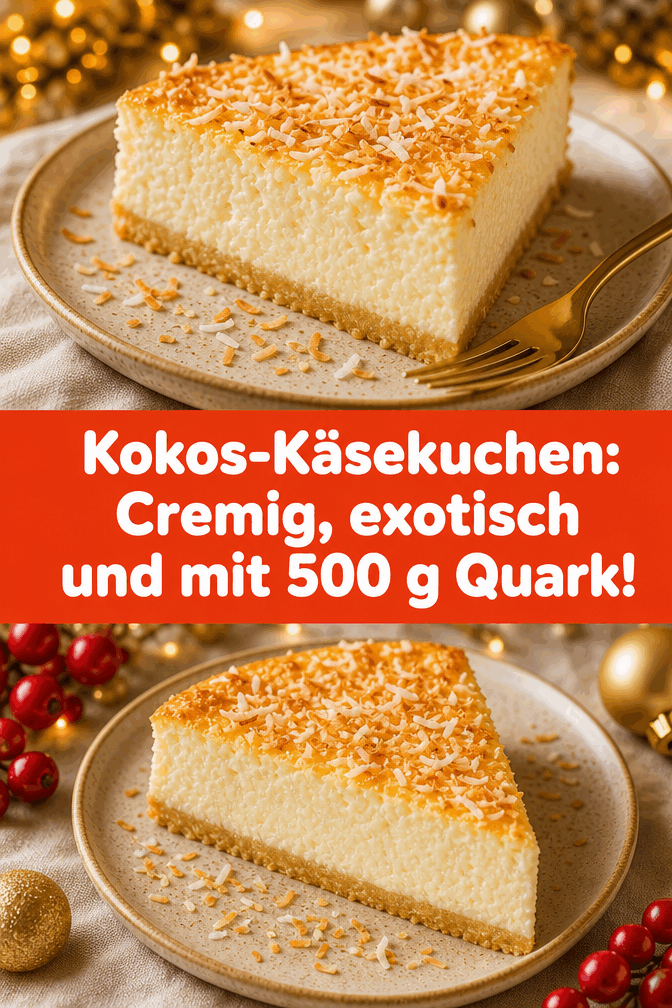 Kokos-Käsekuchen: Cremig, exotisch und mit 500 g Quark!