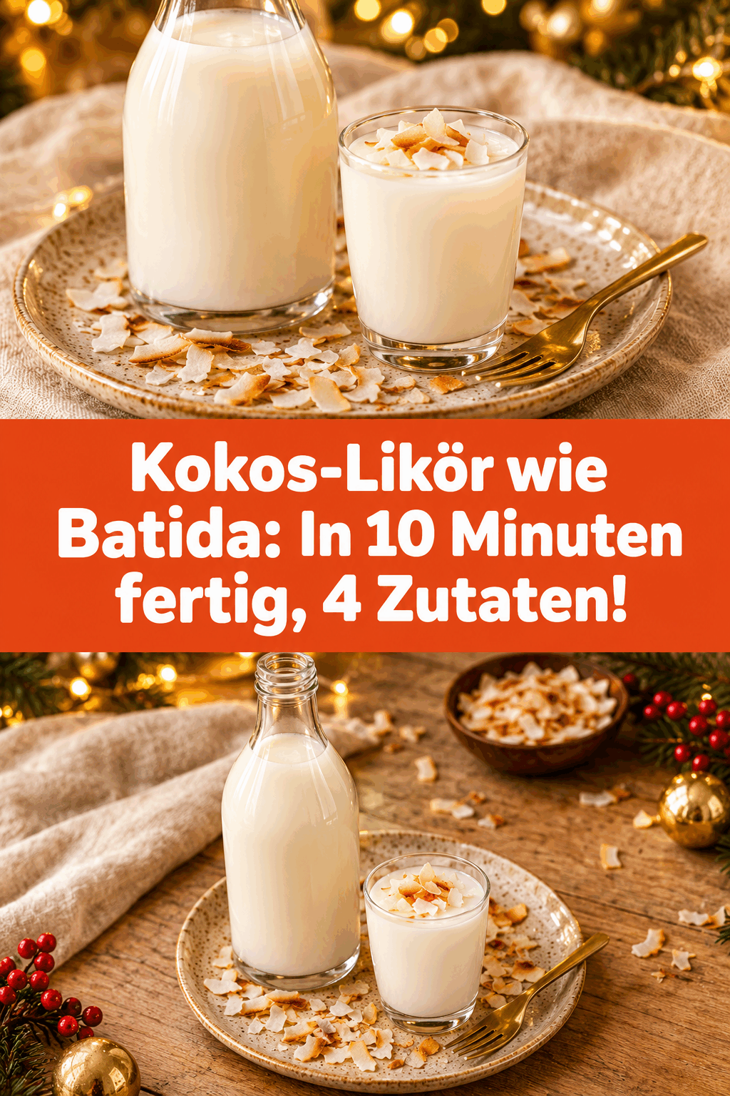 Kokos-Likör wie Batida: In 10 Minuten fertig, 4 Zutaten!