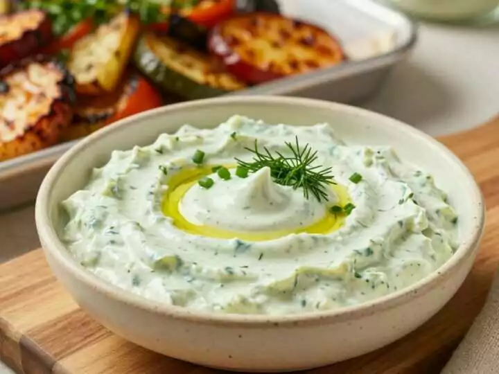 Kräuter-Schmand-Dip für Ofengemüse: 350 g, in vier Minuten!