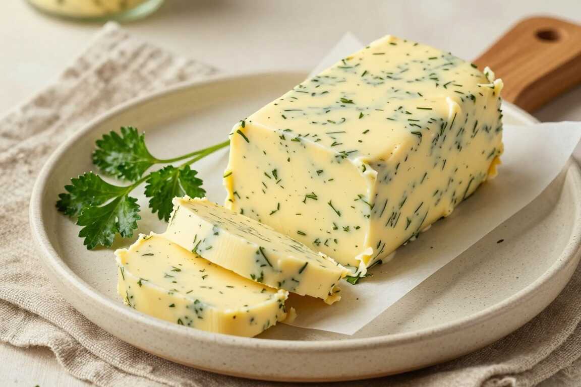 Kräuterbutter selbst gemacht: 250 g Rolle, hält im Gefrierfach drei Monate!