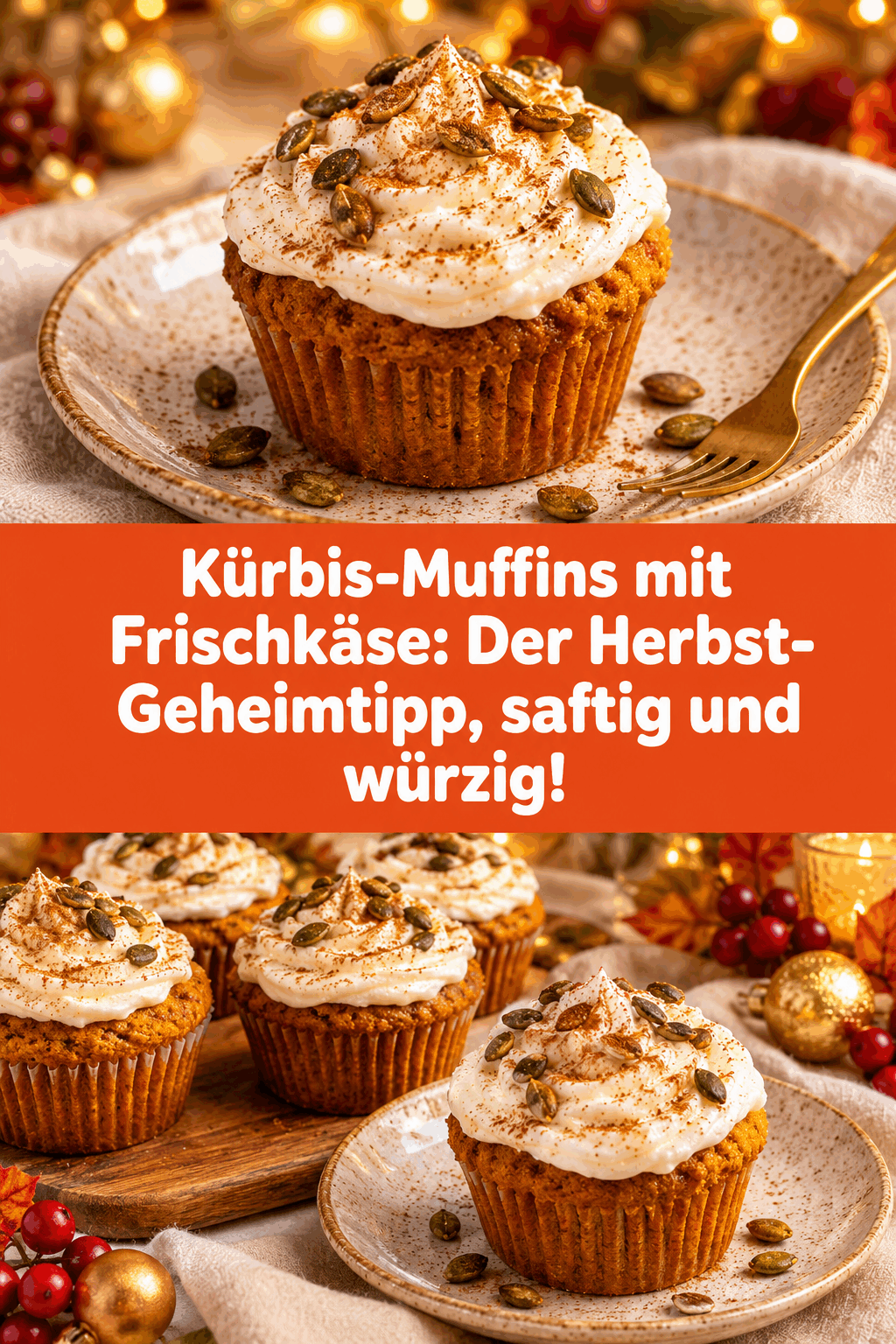 Kürbis-Muffins mit Frischkäse: Der Herbst-Geheimtipp, saftig und würzig!