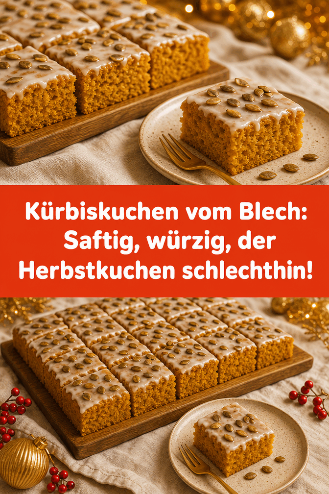 Kürbiskuchen vom Blech: Saftig, würzig, der Herbstkuchen schlechthin!