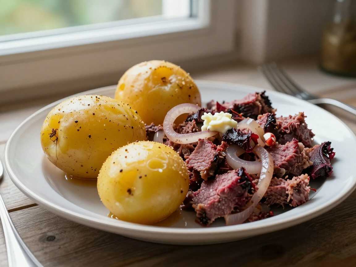 Labskaus mit Kartoffeln norddeutsche Art – gelingt garantiert, auch Anfängern – während der Zubereitung