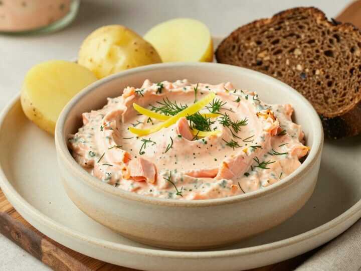 Lachs-Dip mit Dill und Zitrone: 350 g, für Kartoffeln und Brot!