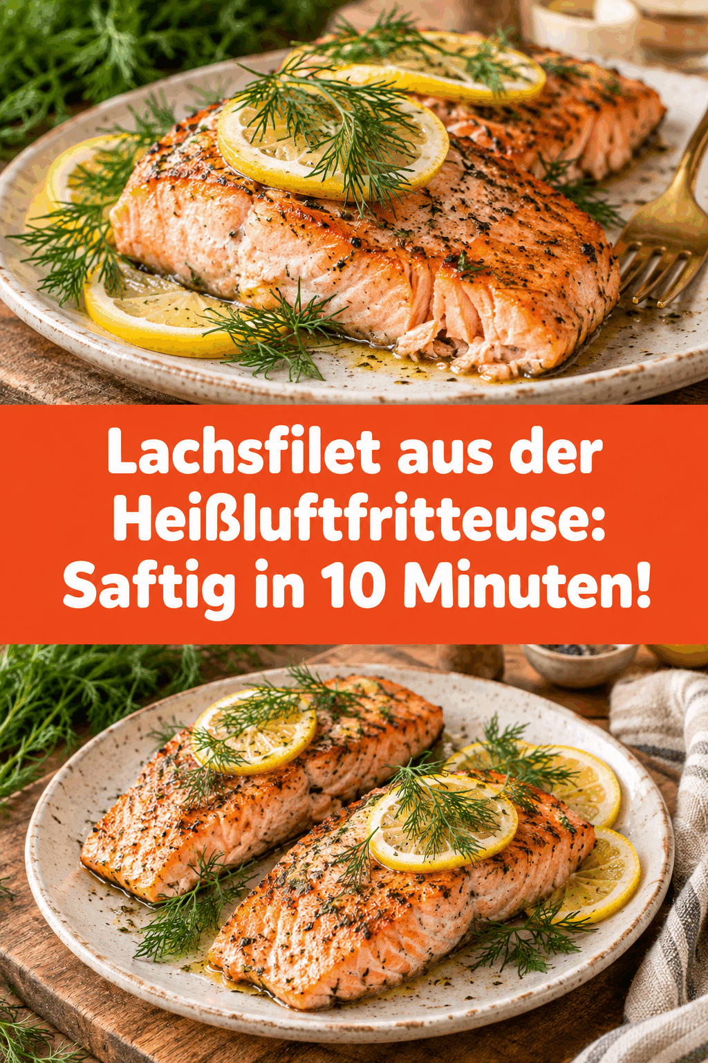 Lachsfilet aus der Heißluftfritteuse: Saftig in 10 Minuten!
