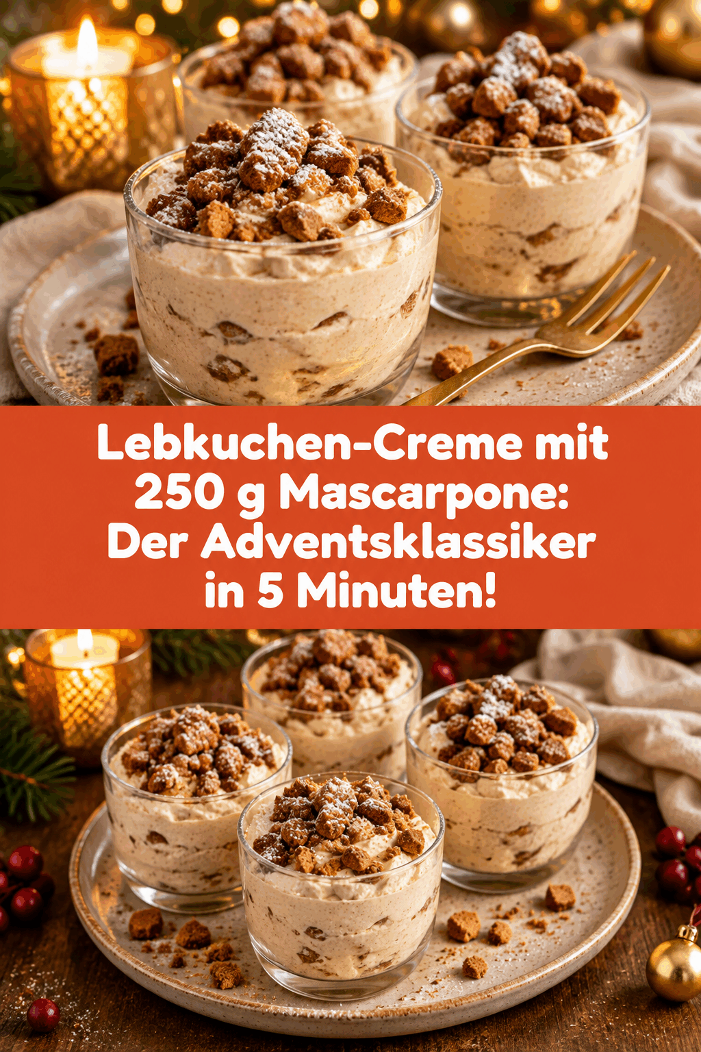 Lebkuchen-Creme mit 250 g Mascarpone: Der Adventsklassiker in 5 Minuten!