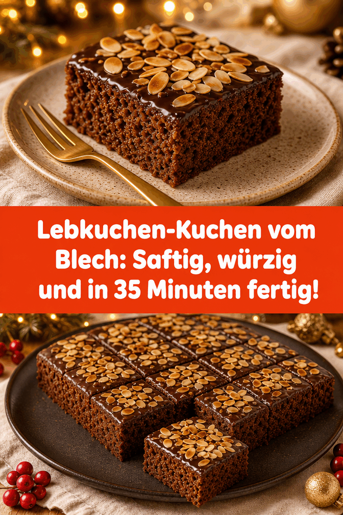 Lebkuchen-Kuchen vom Blech: Saftig, würzig und in 35 Minuten fertig!