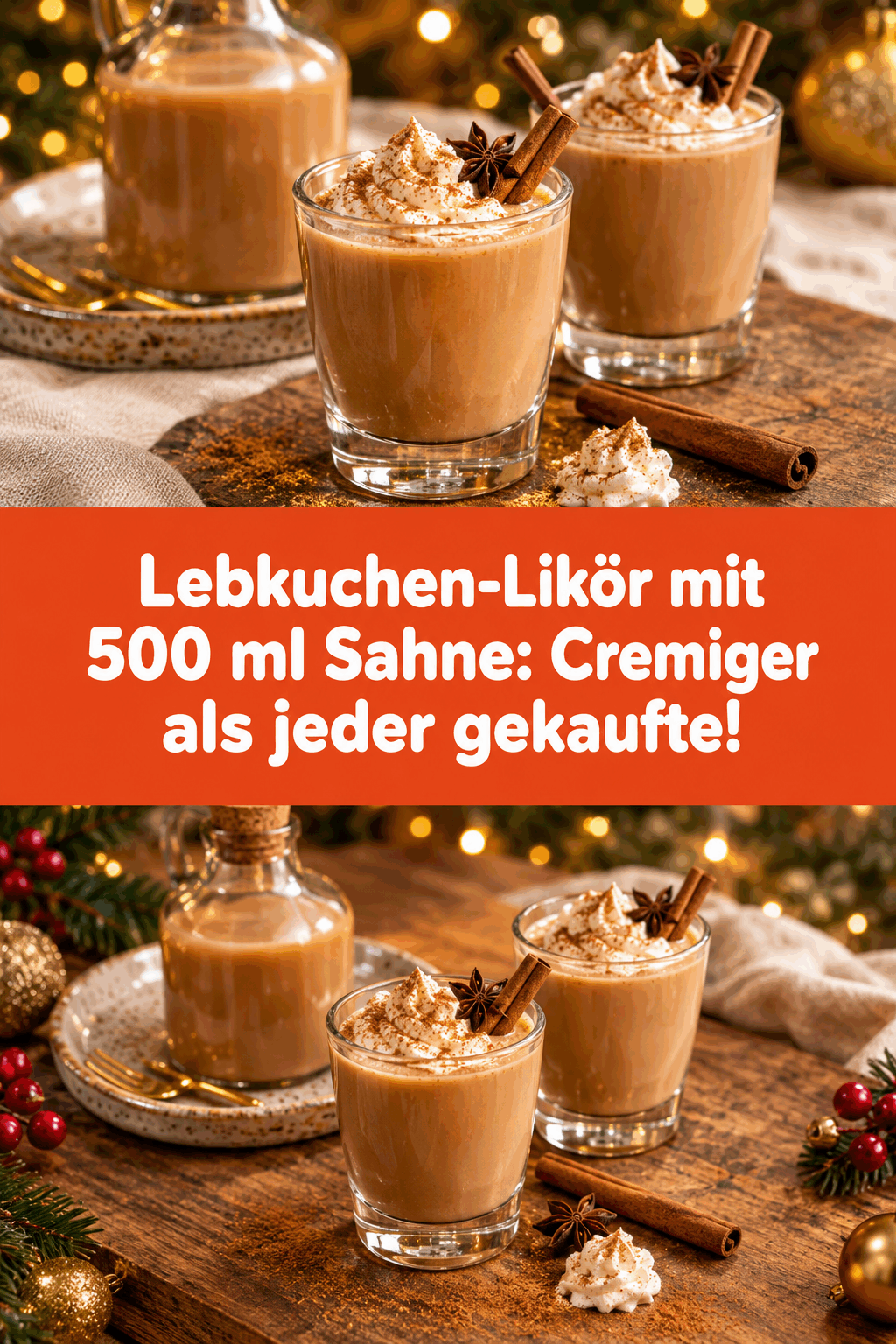 Lebkuchen-Likör mit 500 ml Sahne: Cremiger als jeder gekaufte!