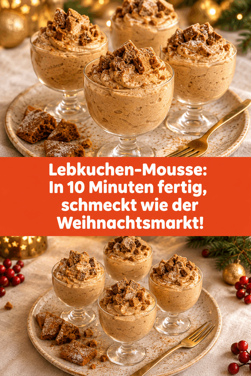 Lebkuchen-Mousse: In 10 Minuten fertig, schmeckt wie der Weihnachtsmarkt!