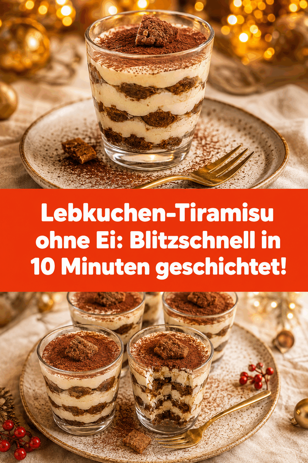 Lebkuchen-Tiramisu ohne Ei: Blitzschnell in 10 Minuten geschichtet!