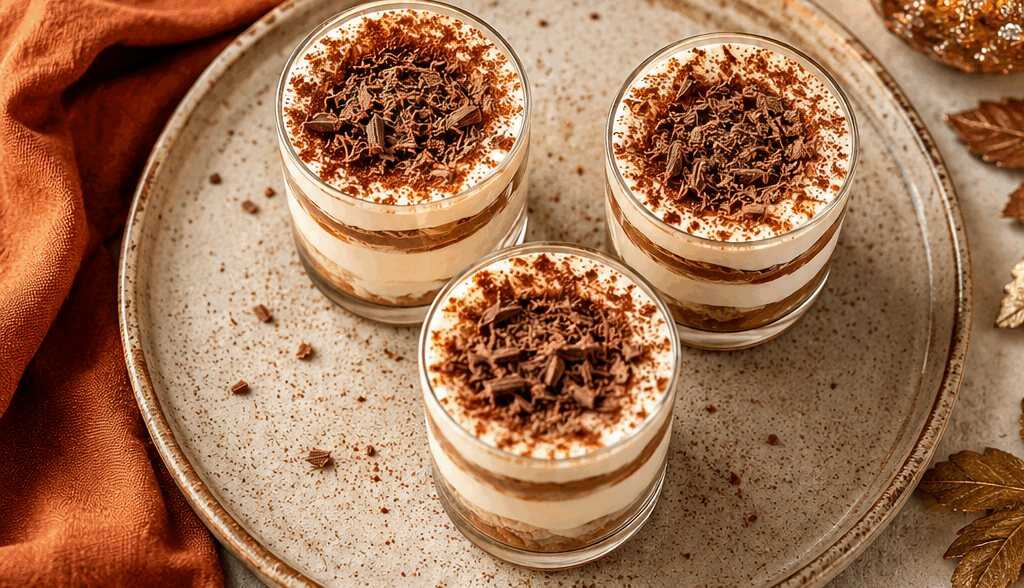 Leckeres Schichtdessert mit Baileys im Glas zum Genießen!
