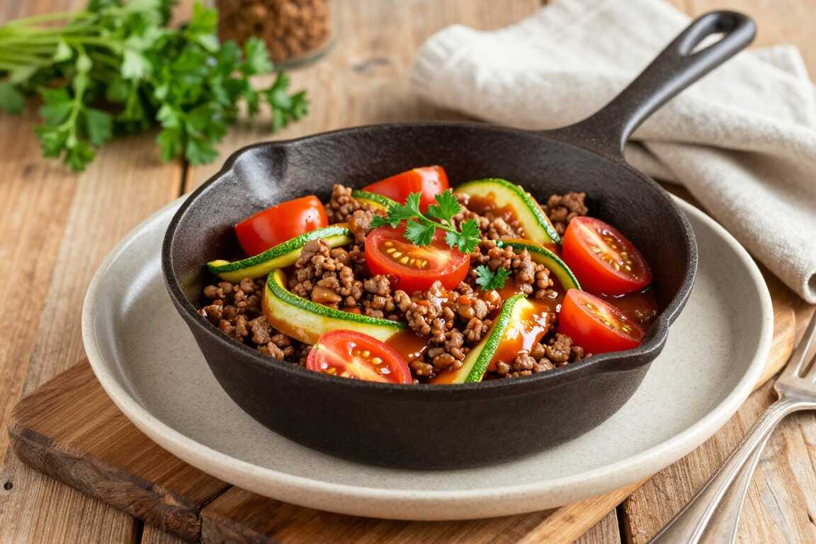 Low Carb Abendessen mit 500 g Hackfleisch: Ohne Nudeln, in 25 Minuten fertig!