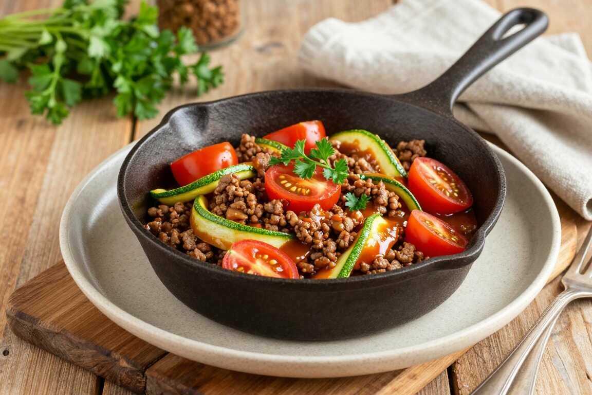 Low Carb Abendessen mit 500 g Hackfleisch: Ohne Nudeln, in 25 Minuten fertig!
