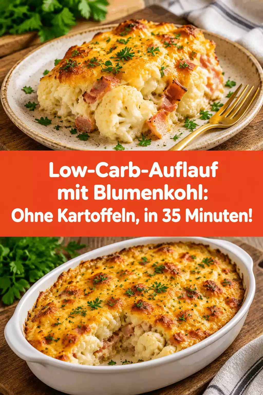 Low-Carb-Auflauf mit Blumenkohl: Ohne Kartoffeln, in 35 Minuten!