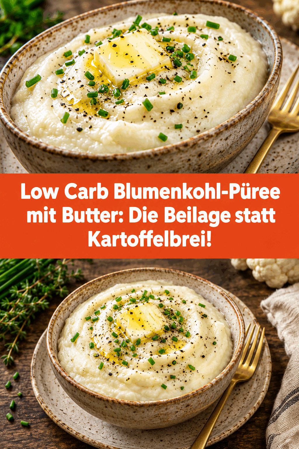 Low Carb Blumenkohl-Püree mit Butter: Die Beilage statt Kartoffelbrei!