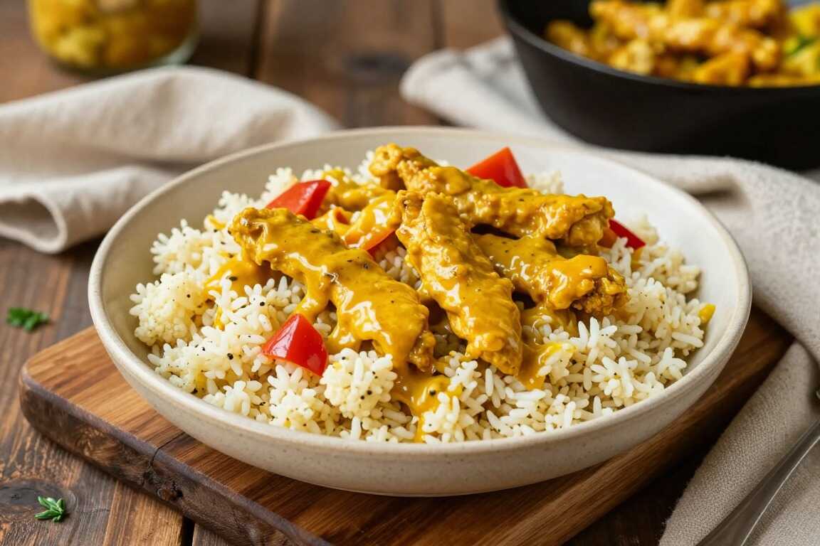 Low Carb Blumenkohlreis mit Hähnchen und Curry: Der Sattmacher ohne Reis!