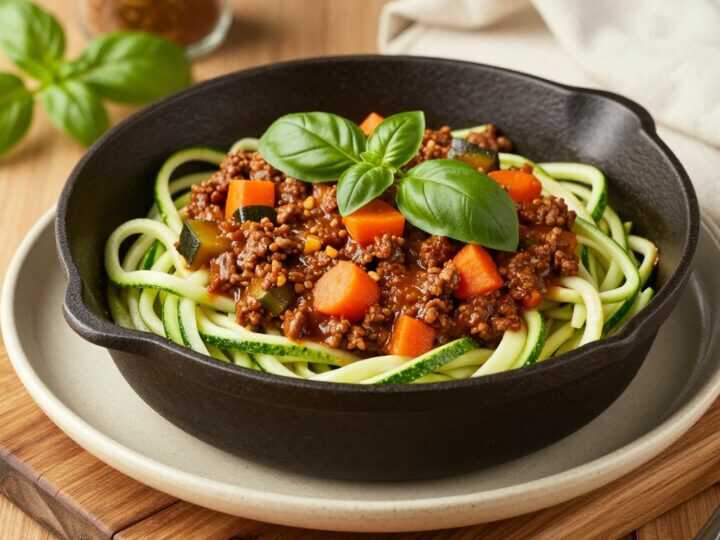 Low Carb Bolognese mit viel Gemüse: Ohne Zucker eingekocht, für Zoodles!