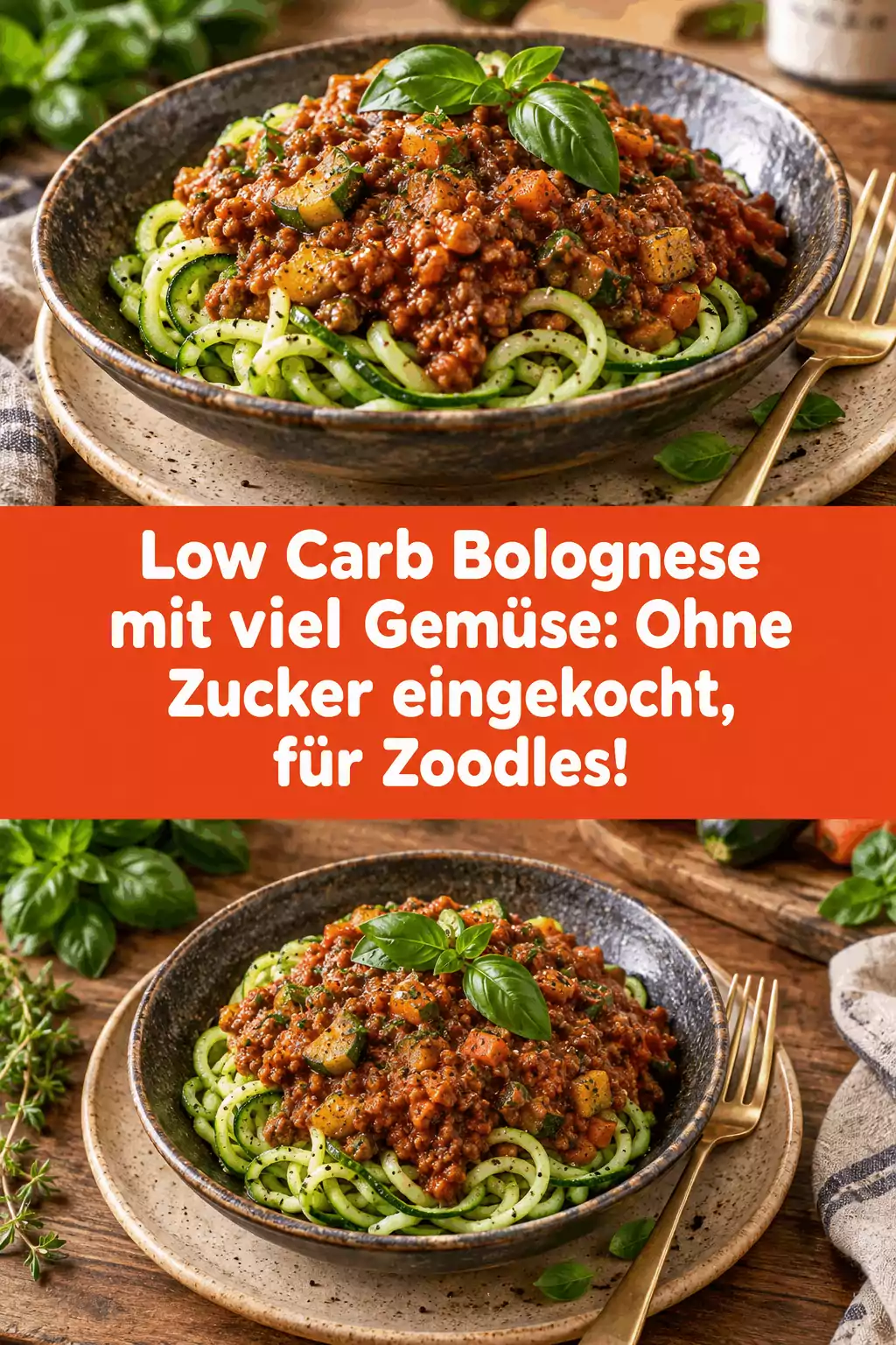 Low Carb Bolognese mit viel Gemüse: Ohne Zucker eingekocht, für Zoodles!