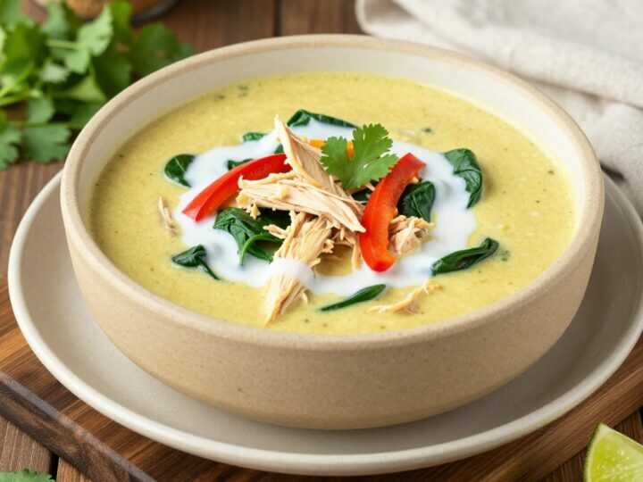 Low Carb Currysuppe mit Hähnchen und Kokosmilch: Cremig, ohne Nudeln, mild scharf!