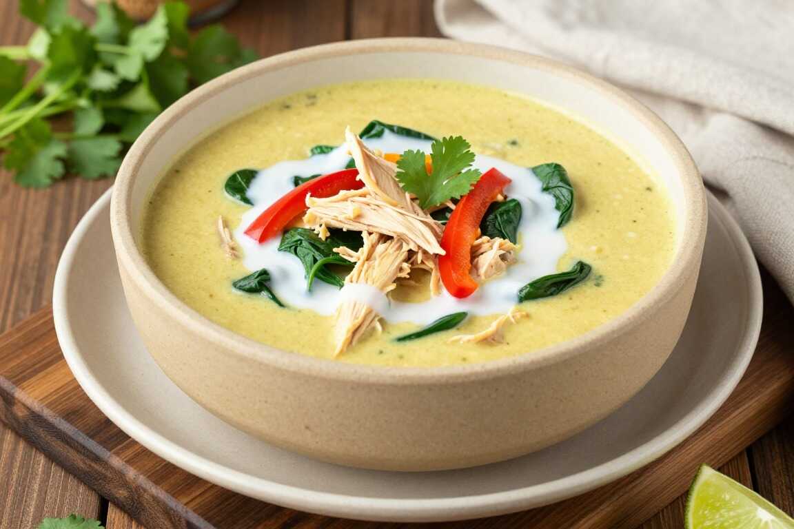 Low Carb Currysuppe mit Hähnchen und Kokosmilch: Cremig, ohne Nudeln, mild scharf!