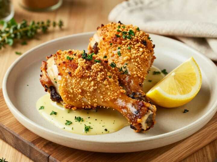 Low Carb Hähnchenkeulen mit Kräuterbutter: 45 Minuten Ofen, knusprige Haut!