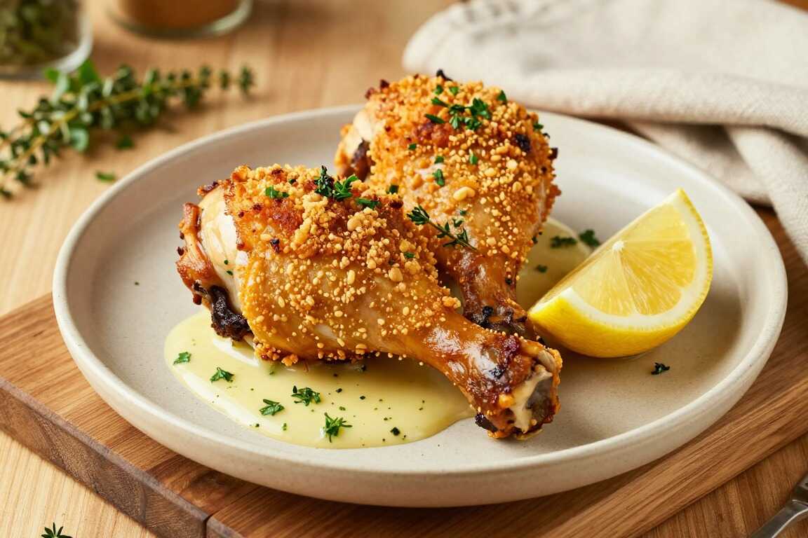 Low Carb Hähnchenkeulen mit Kräuterbutter: 45 Minuten Ofen, knusprige Haut!