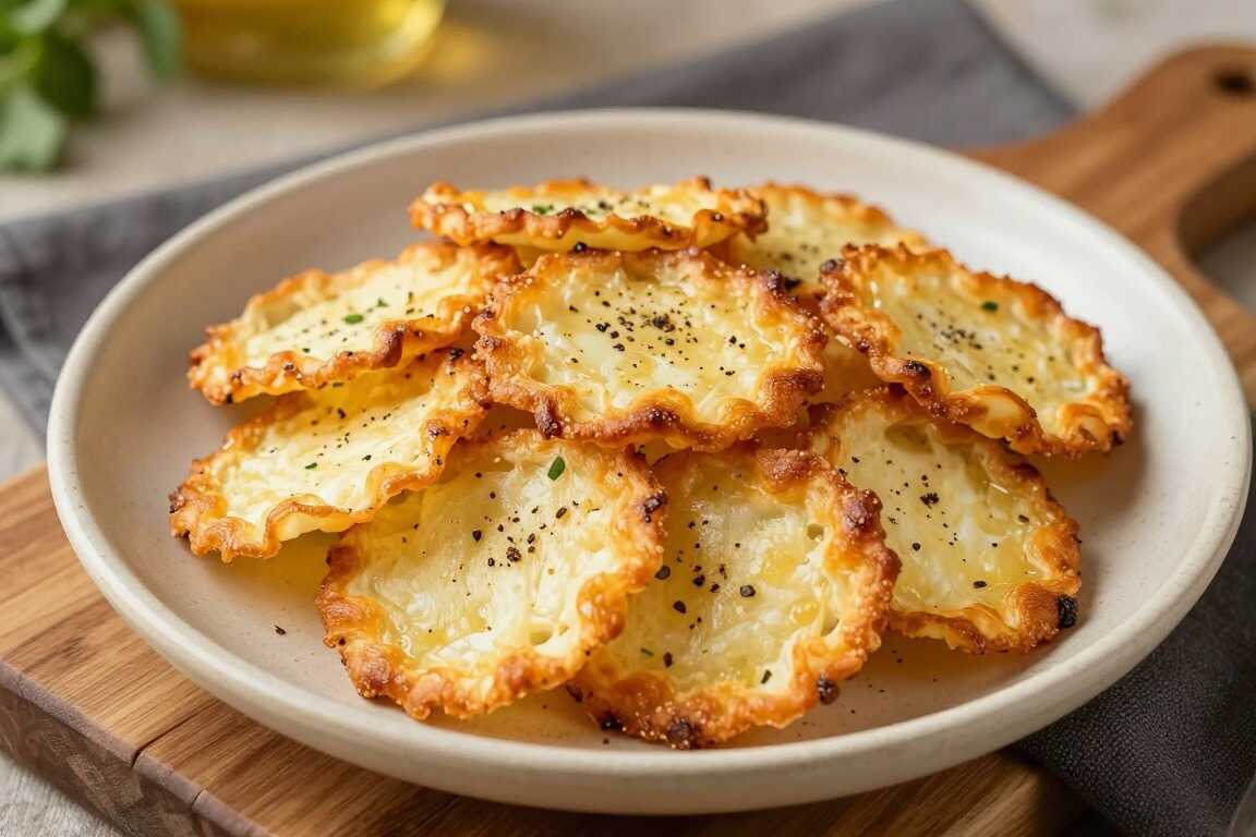 Low Carb Käse-Chips aus dem Ofen: Ein Blech, 8 Minuten, knusprig wie Chips!