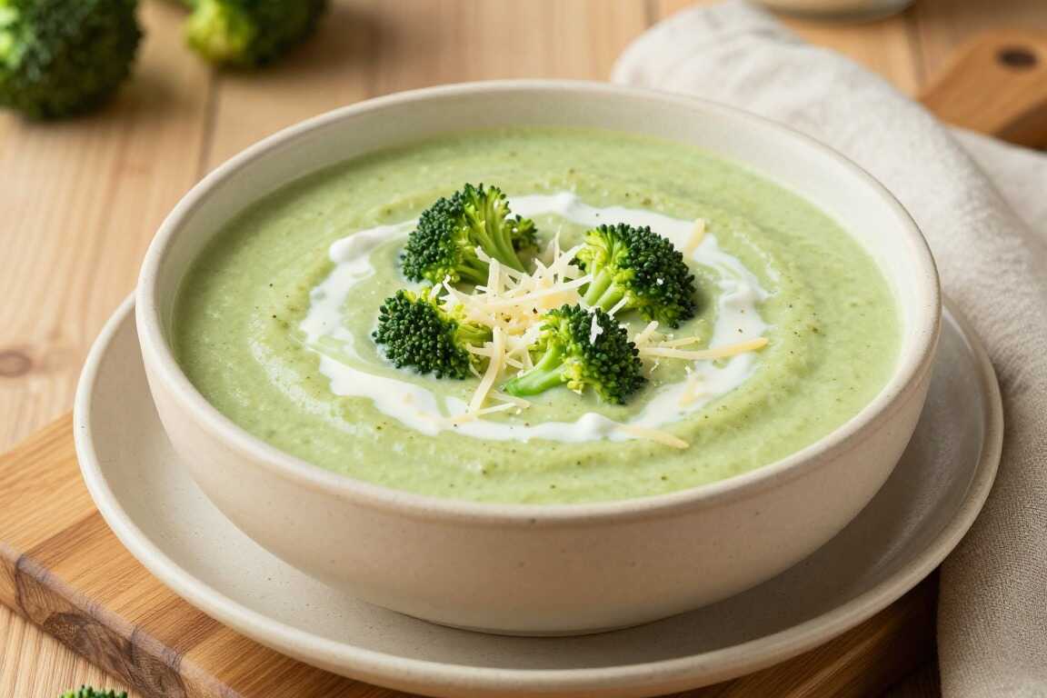 Low Carb Käsecreme-Suppe mit Brokkoli: Sämig mit 200 g Frischkäse, ohne Mehl!
